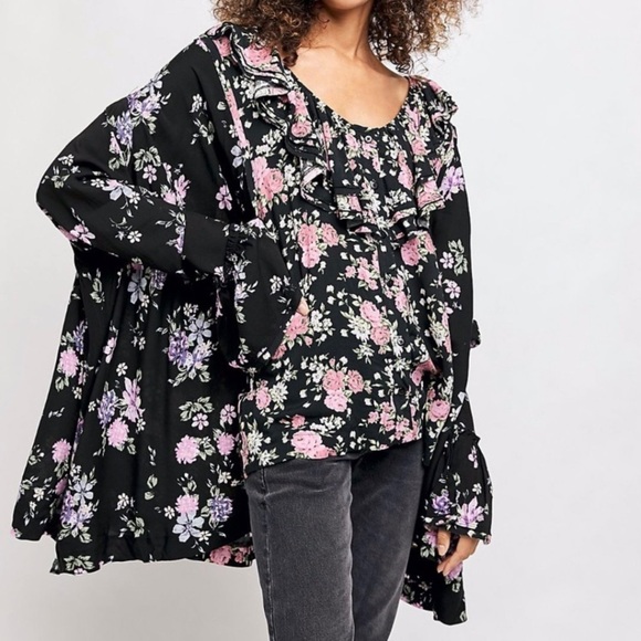 Free People Loretta Black Top - Picture 1 of 7